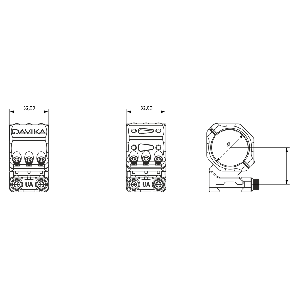 34 mm optikas stiprināšanas gredzeni | Picatinny sliede