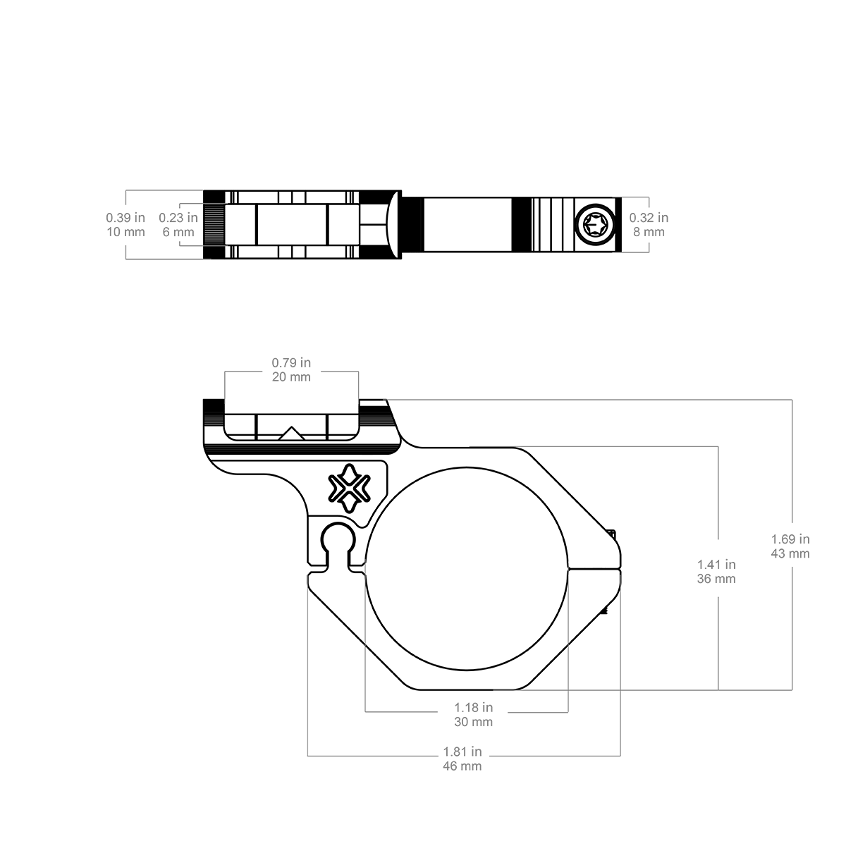 30 mm nobīdīts burbuļlīmeņrādis šautenes tēmēkļam