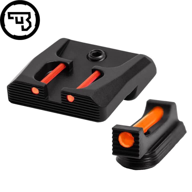 CZ P-07, CZ P-09 fiksēto tēmēkļu komplekts ar šķiedru optiku | tips B