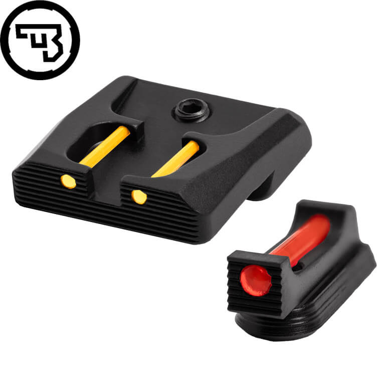 CZ P-07, CZ P-09 fiksēto tēmēkļu komplekts ar šķiedru optiku | tips B
