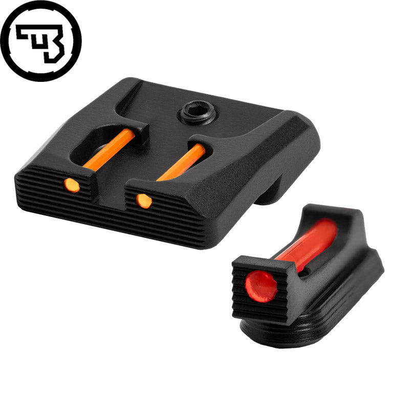 CZ P-07, CZ P-09 fiksēto tēmēkļu komplekts ar šķiedru optiku | tips B