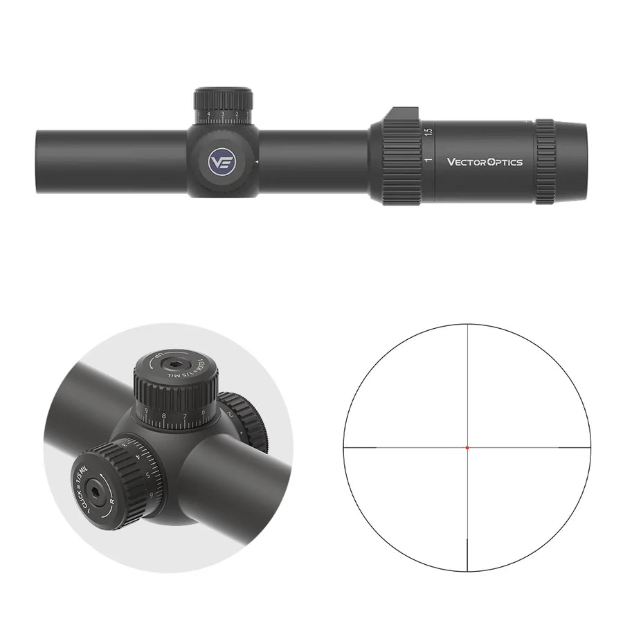 Vector Optics Forester 1-5x24 SFP Fiber optiskais tēmēklis