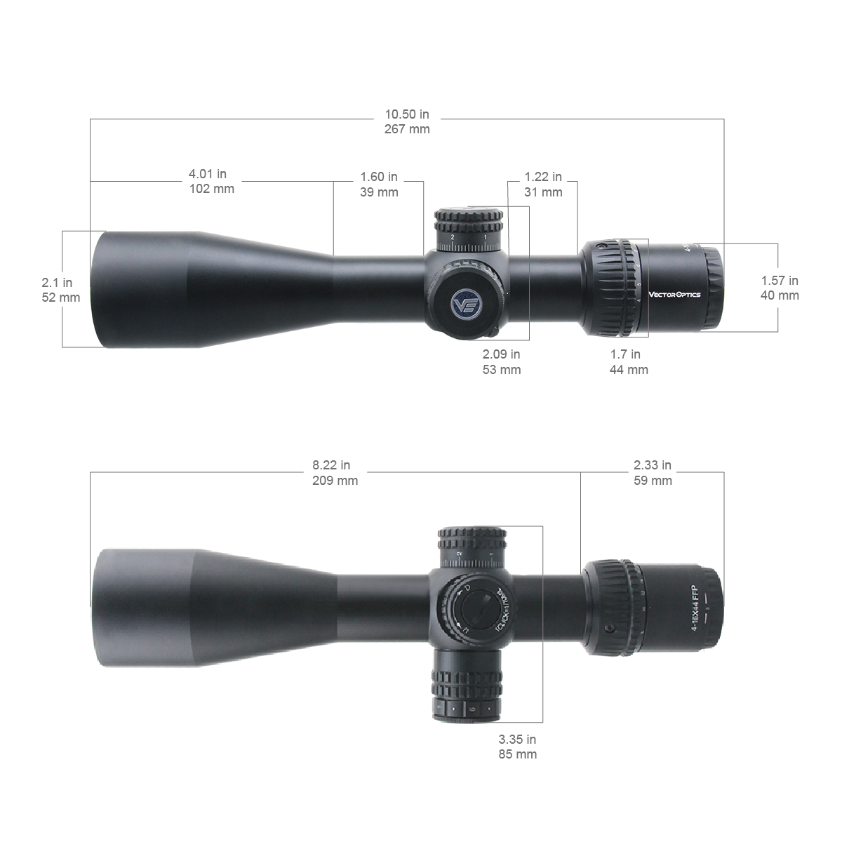 Vector Optics Veyron 4-16x44 IR First Focal Plane apgaismots tēmēklis Vector Optics