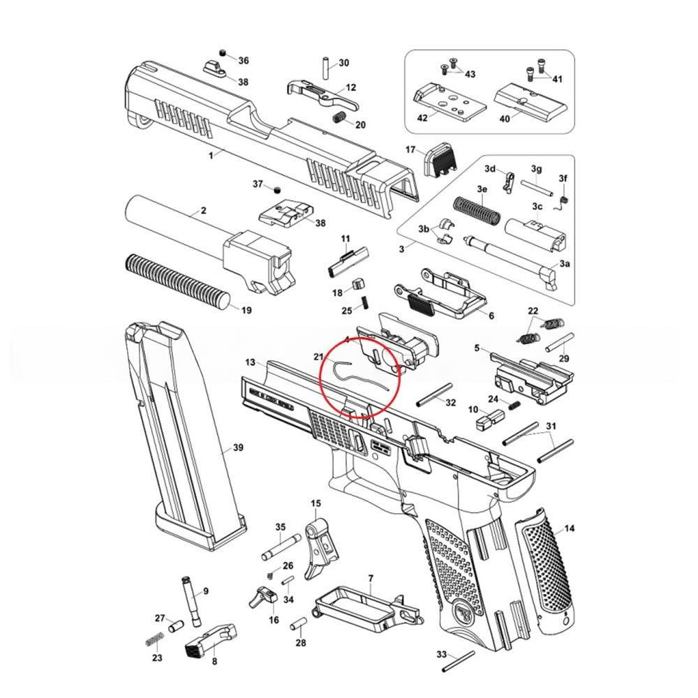 CZ P-10 aizslēga fiksatora atspere