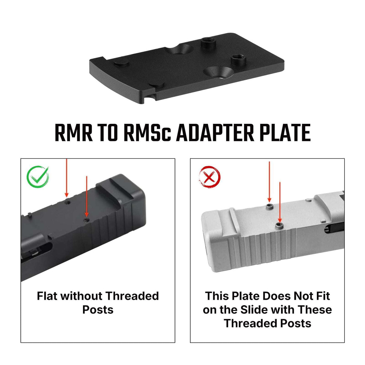 Footprint adapteris | no Trijicon RMR uz Shield RMSc & K-series footprint
