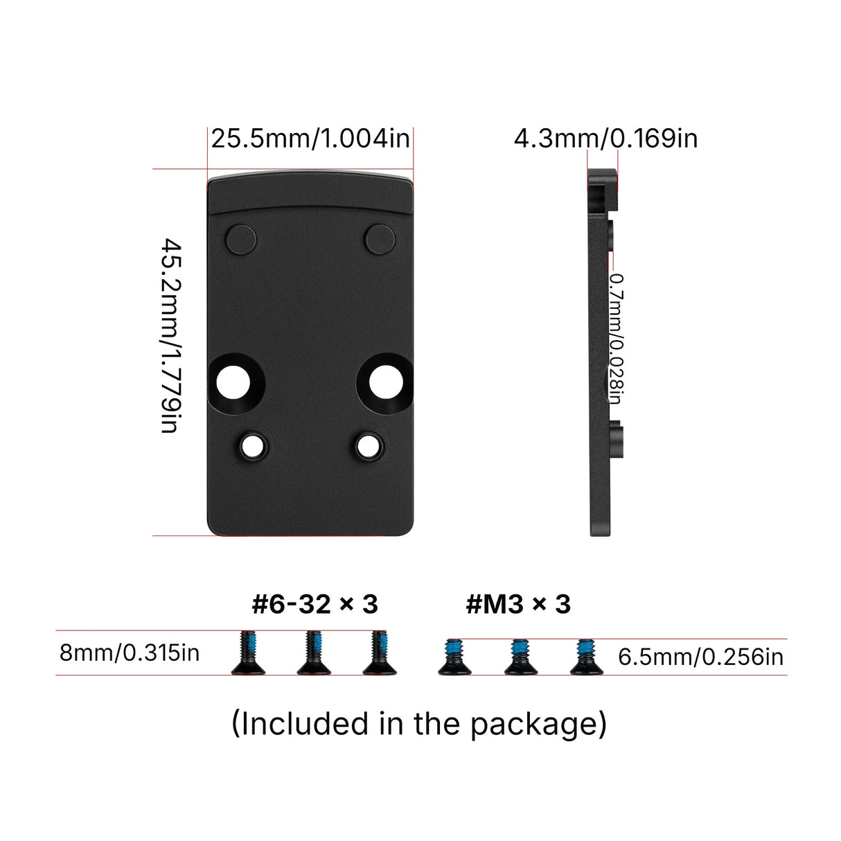 Footprint adapteris | no Trijicon RMR uz Shield RMSc & K-series footprint