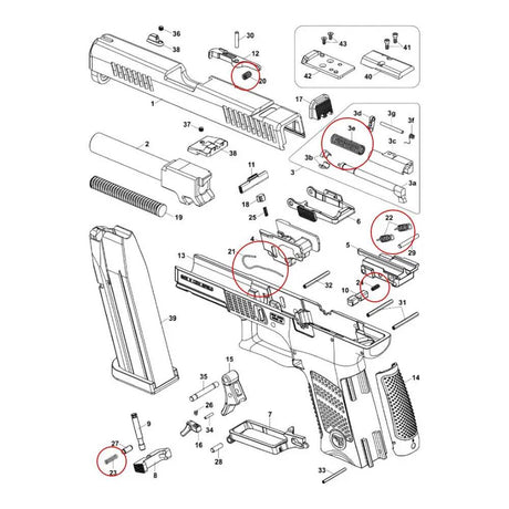 CZ P-10 atsperu komplekts